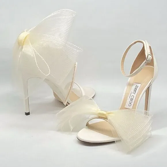 Jimmy Choo Aveline bow detail sandals size 37.5